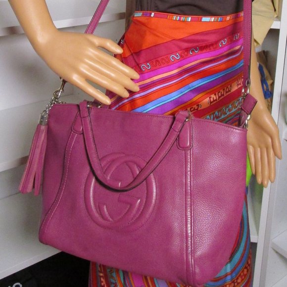 GUCCI PEBBLED CALFSKIN SMALL SOHO TOP HANDLE BAG-100% AUTHENTIC - Picture 2 of 16